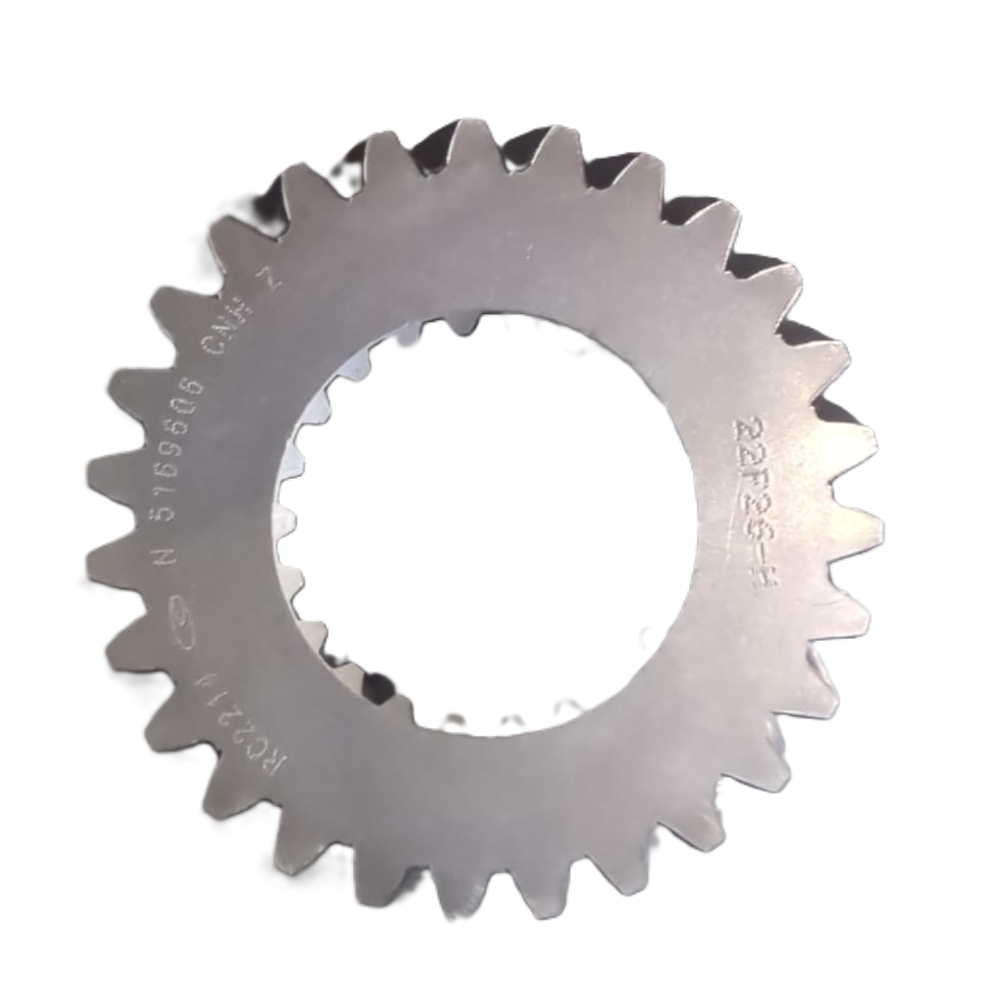 Side profile of CNH 5169606 Transmission Driving Gear – OEM CNH gear replacement with extended collar.